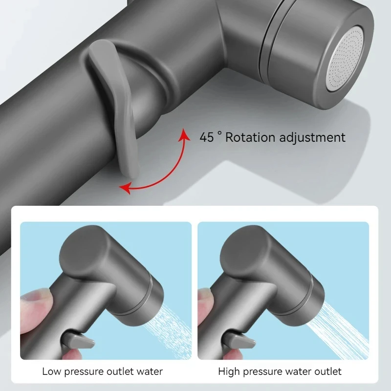 Angle Valve Wall Mount Toilet Bidet Sprayer Set Zinc Alloy One In Two Out Water Cleaning Sprayer for Bathroom Toilet Accessories