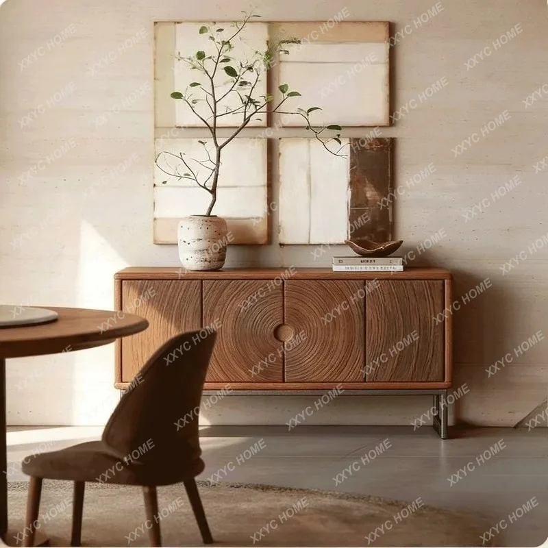 XXRipple Art Carved Cabinet New Medieval Style Handcrafted Solid Wood Vintage Sideboard Entryway Cabinet