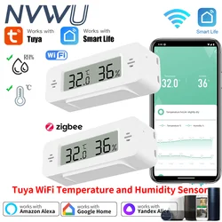 Tuya WiFi Zigbee Mini Temperatuur Vochtigheid Voor Smart Home Thermometer Hygrometer APP Remote Werk met Google Home Yandex Alexa