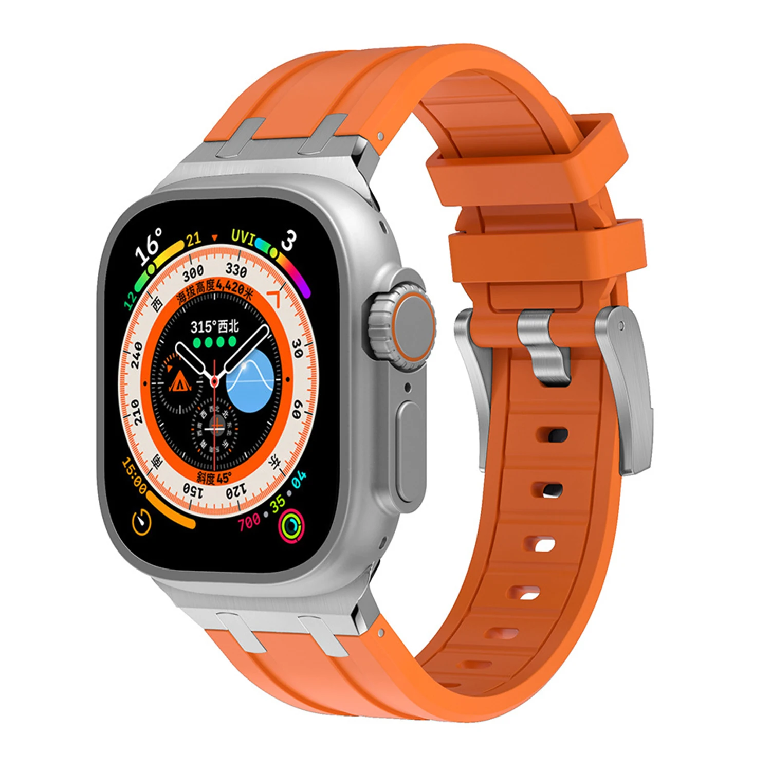 

Силиконовый ремешок для Apple Watch Ultra 2, спортивный браслет для iwatch Serise 9 6 5 4 7 8 SE, 49 мм 44 мм 45 мм 42 мм 40 мм 41 мм 38 мм