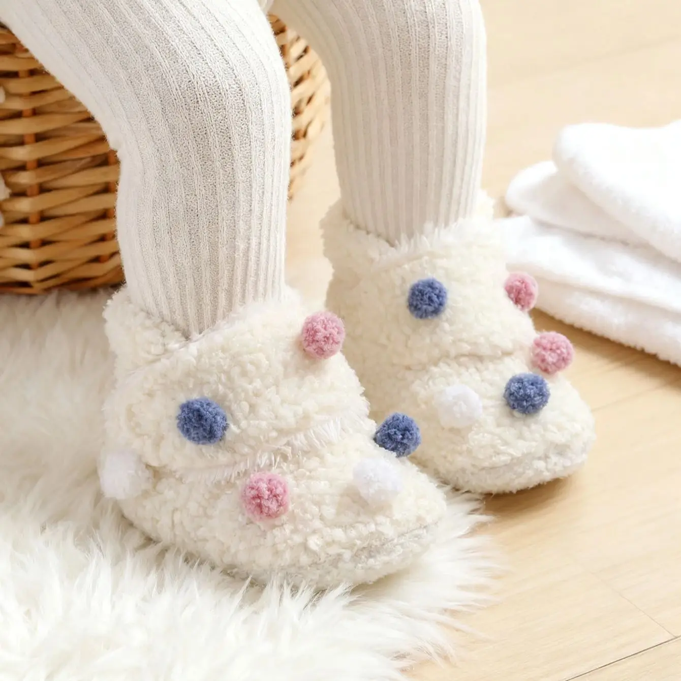 

Удобные короткие сапоги для маленьких девочек, обувь для новорожденных с маленьким мячом, милая и теплая зимняя противоскользящая обувь