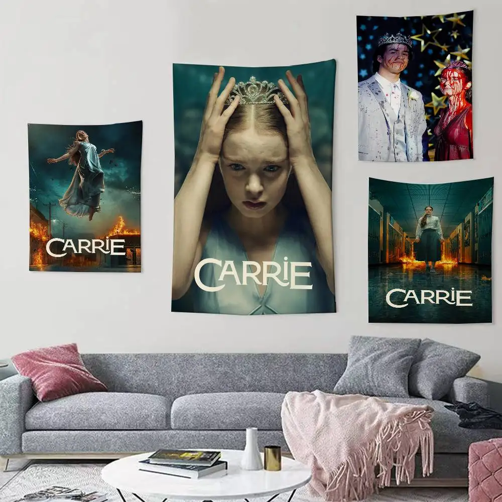 New horror series C-Carrie Tapestry Flags Wall Hanging Background Art Banner for Bedroom Home Outdoor Decor