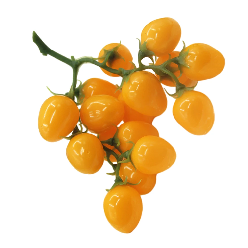 

Artificial Cherry Tomatoes Red Faux Fruit Decor Lifelike Home Ornament Lightweight Portable Photo Props Simulation Model