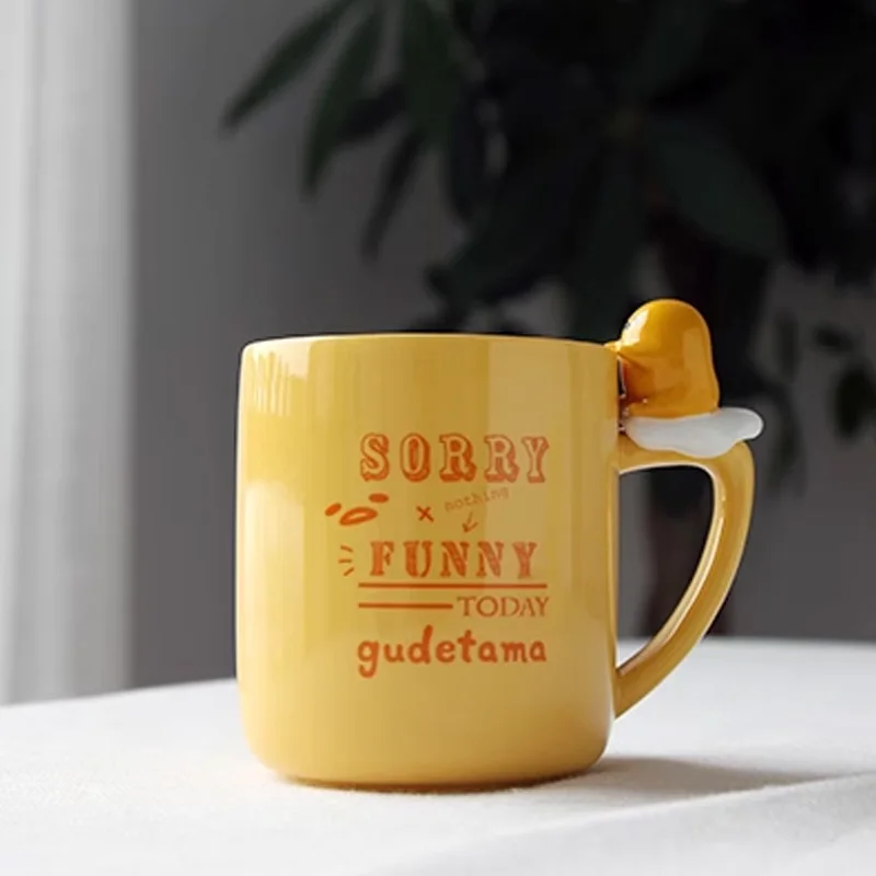 Figura de acción Kawaii Gudetama The Lazy Egg, juguete de dibujos animados, Taza de cerámica de huevo perezoso, Gudetama taza de Anime, lindo regalo