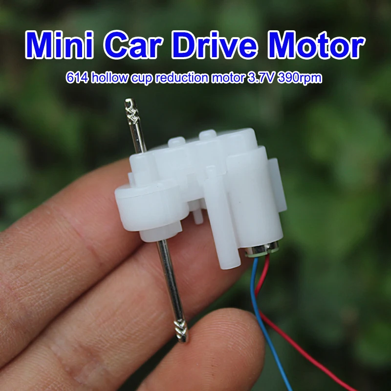 Mini 614 Coreless Gear Motor DC 3.7V 390RPM Dual Shaft Micro Coreless Gearbox Reducer Motor DIY Hobby Toy Car