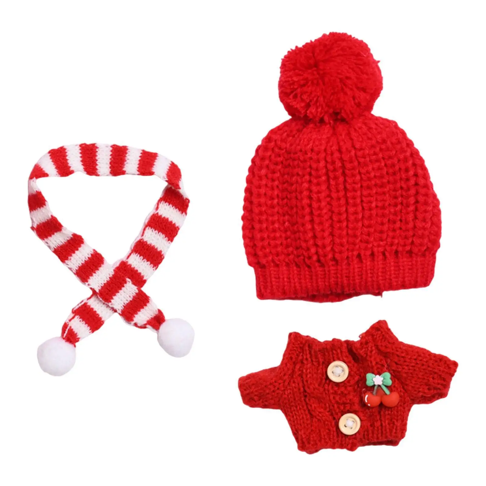 

3x Dolls Sweater and Hat Scarf Miniature Clothes for 15-17cm Dolls Boy Dolls