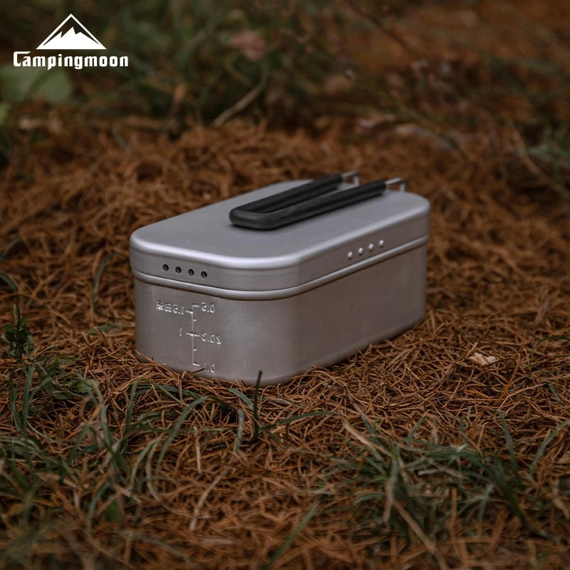 

CAMPINGMOON S-1609 Маленькая уличная посуда Портативная коробка для пикника Bento Кемпинг Сброс давления Тушеный рис Алюминиевый ланч-бокс