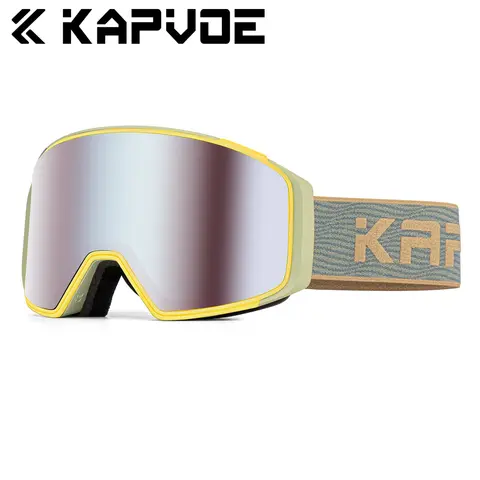 KAPVOE 스키 고글 눈부심 방지 고화질 자석 렌즈 UV400 보호 안경 남녀 야외 스포츠 선글라스