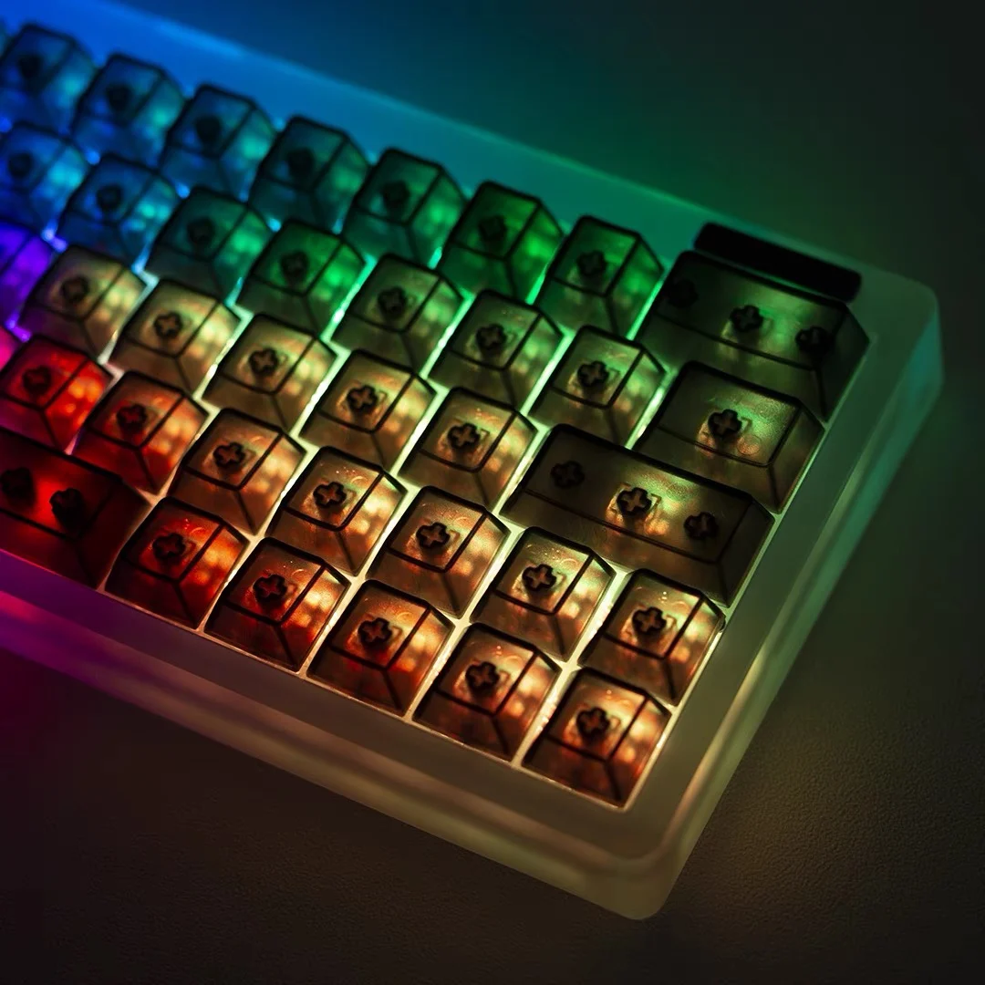 Totalmente transparente personalizado Keycaps, sem palavras, em branco, sem letras, material original alta PC, adequado para mecânica