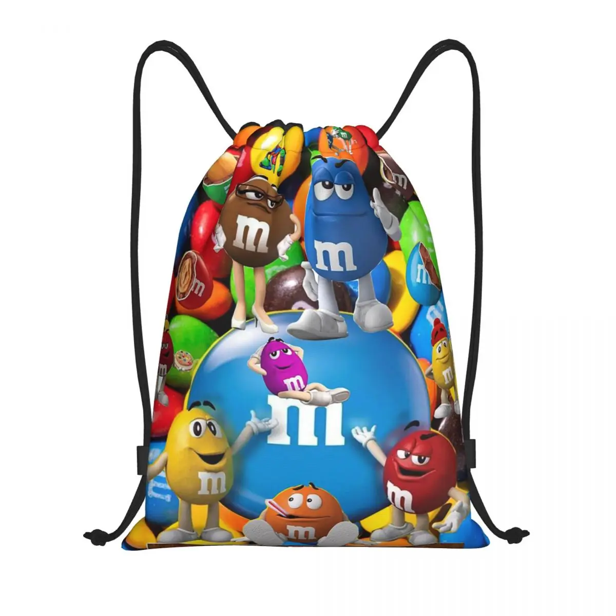 

Рюкзаки MM Chocolate Candy Cartoon, многофункциональные сумки на шнурке, сумки для хранения, сумки для книг для мужчин и женщин, школьные сумки