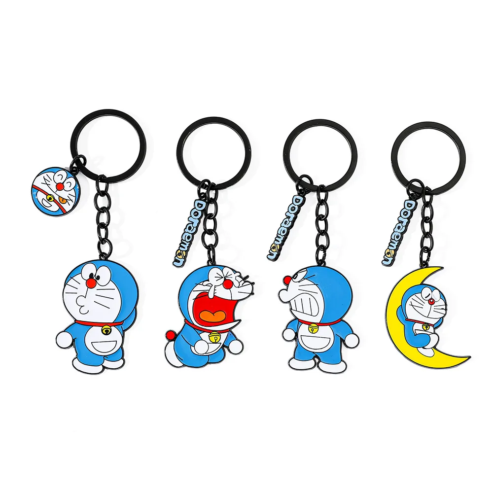 Creative Cartoon Doraemon Keychain Couple Zinc Alloy Robot Cat Cute Bag Pendant Family Friends Keychain Accessories Gift