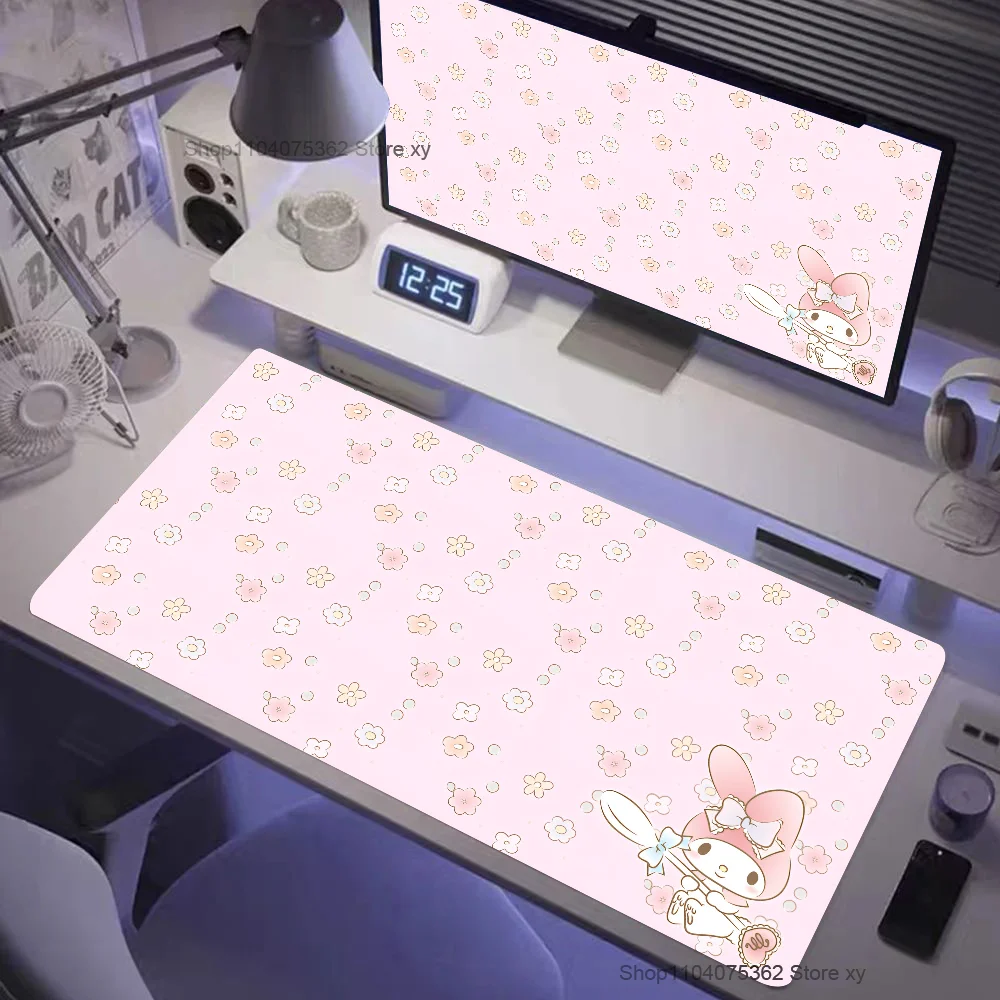 Cute Cartoon Sanrio My Melody Mousepad Desk Pad Gaming Accessories Prime Gaming XXL Keyboard Pad Stitched Pad