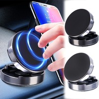 Foldable Car Magnetic Phone Holder 360 Rotation Dashboard Mount Strong Magnetic Universal Fit for All Smartphones Navigation
