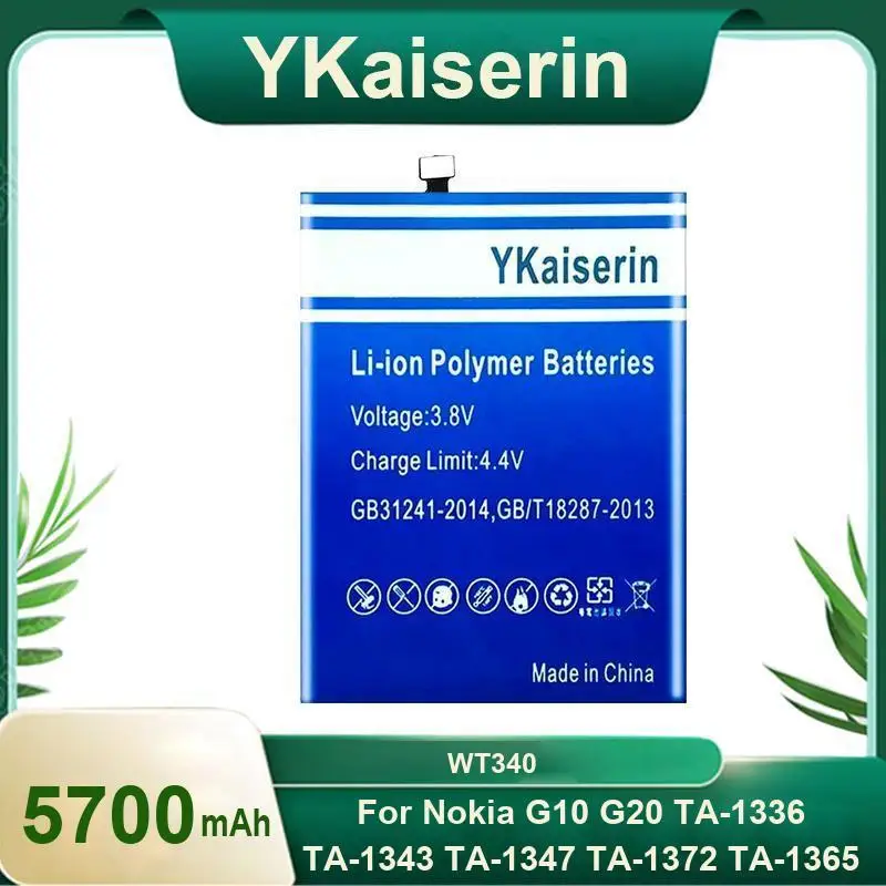 

5700Mah Mobile Phone Battery For Nokia G10 G20 TA-1336 TA-1343 TA-1347 TA-1372 TA-1365 Long Lasting WT340