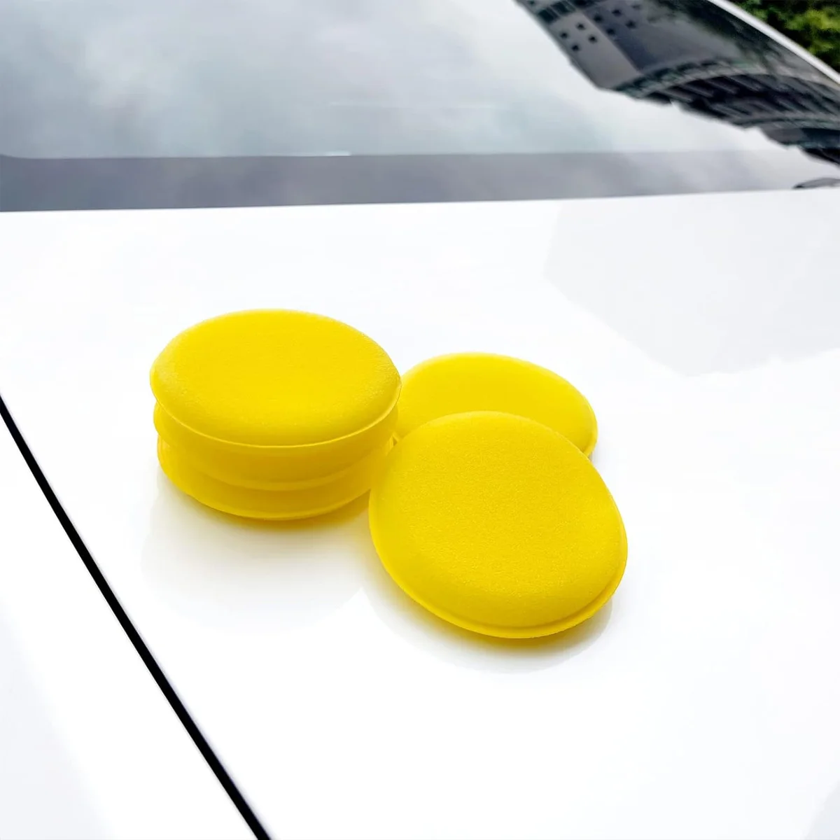 Round car wax polishing wax foam sponge high-density coating pad cleaning sponge car details washing tool