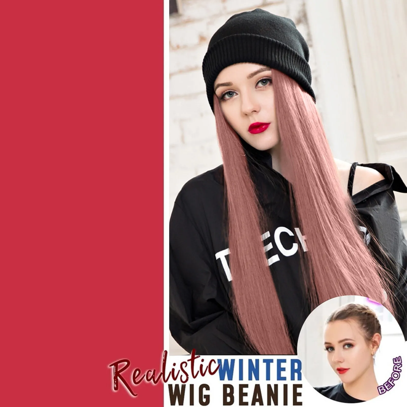 Women Caps Cap Long Casual Hat Hats Wig Winter Hooded Hair with Straight Wig Wig wig Wet And Wavy