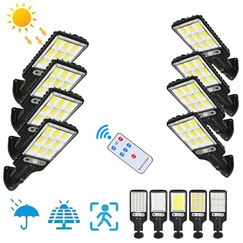 

108 COB LED Solar Street Lights Motion Sensor Wall Lamp With 3 Light Mode Solar Powered Lights For Garden Patio Path