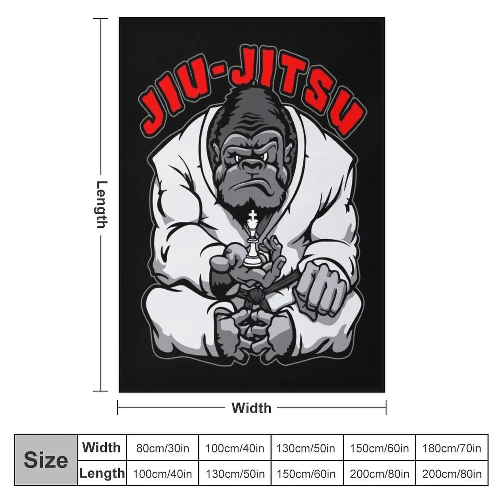 Brazilian Jiu Jitsu MMA BJJ Gorilla Grappling Chess King Throw Blanket Beautifuls Tourist Blankets