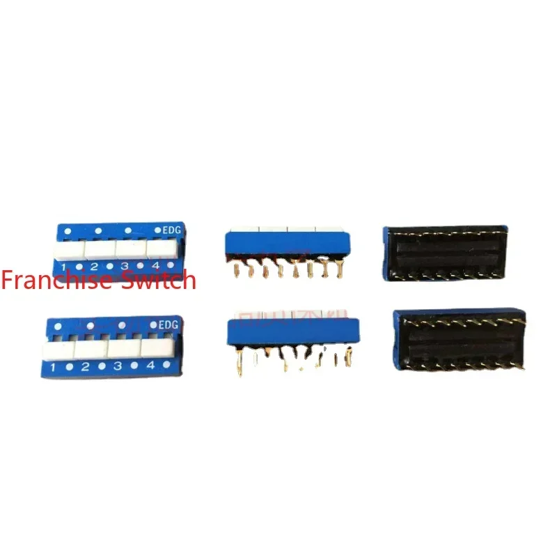 

10PCS EDG Series Dip Switch Big Head Toggle 4-bit Double Row 16 Pin Gold Plated 2X8 Code