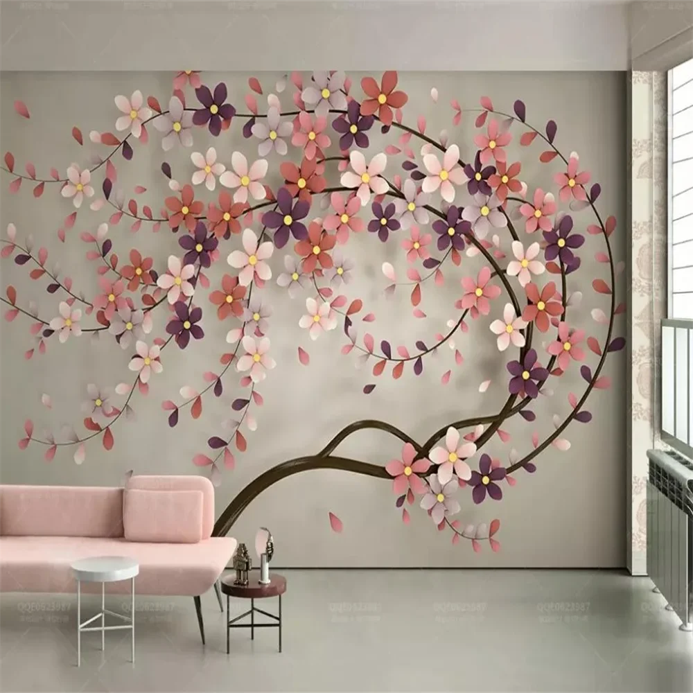 TV background wall paper 3D stereoscopic wealth tree wall cloth villa hotel lobby landscape painting custom wallpaper wall cloth