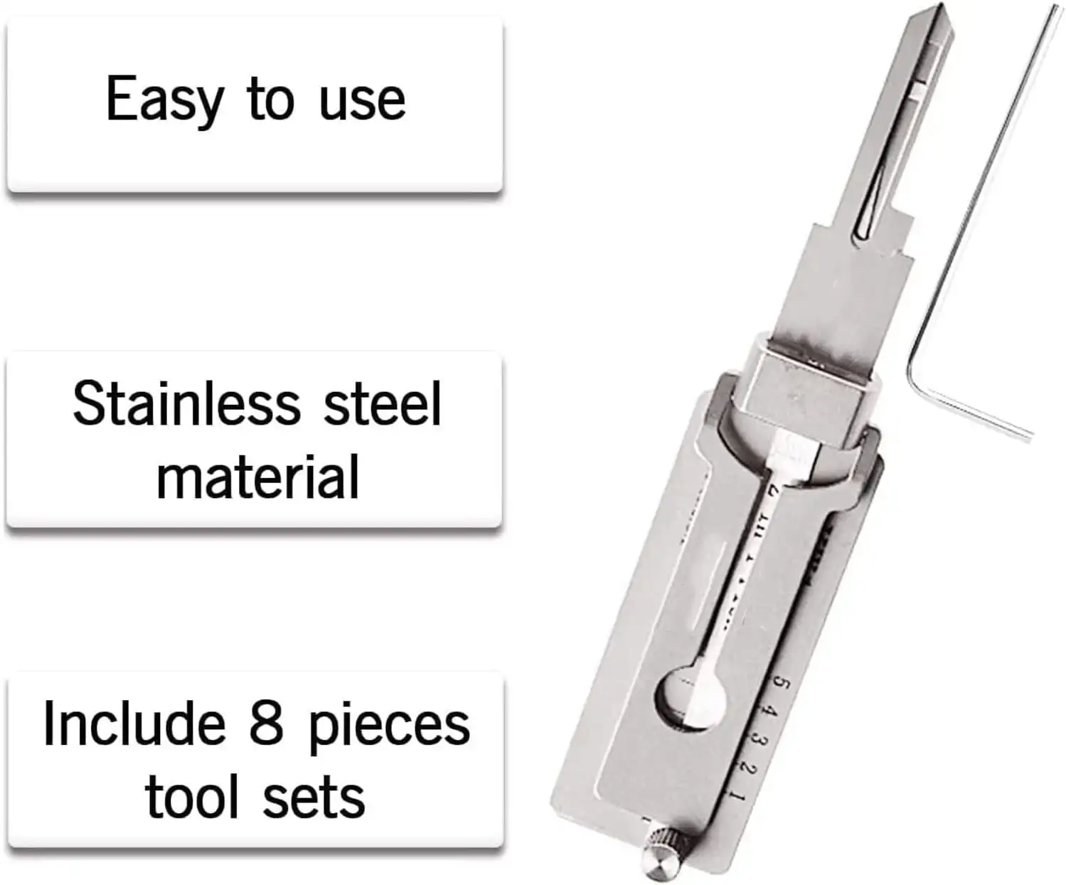 2-in-1 Key Decoder SS001 Precision Hook and Pick Set Lock Decoder Car Maintenance Hand Measuring Tool O-ring Pickup Repair Kits