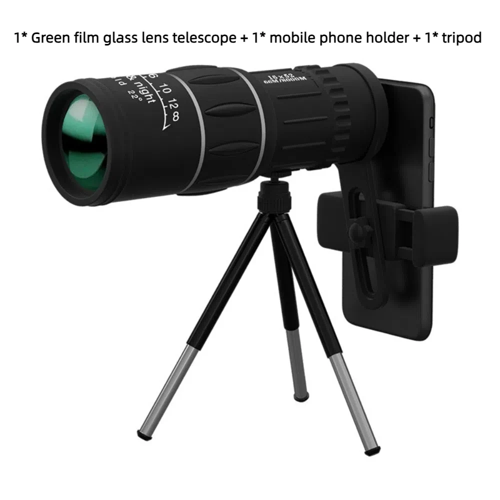 New 16x52 Monocular Telescope Dual Focus High Magnification HD Zoom Scope High-Power Long Range Night Spyglass Telescope Outdoor