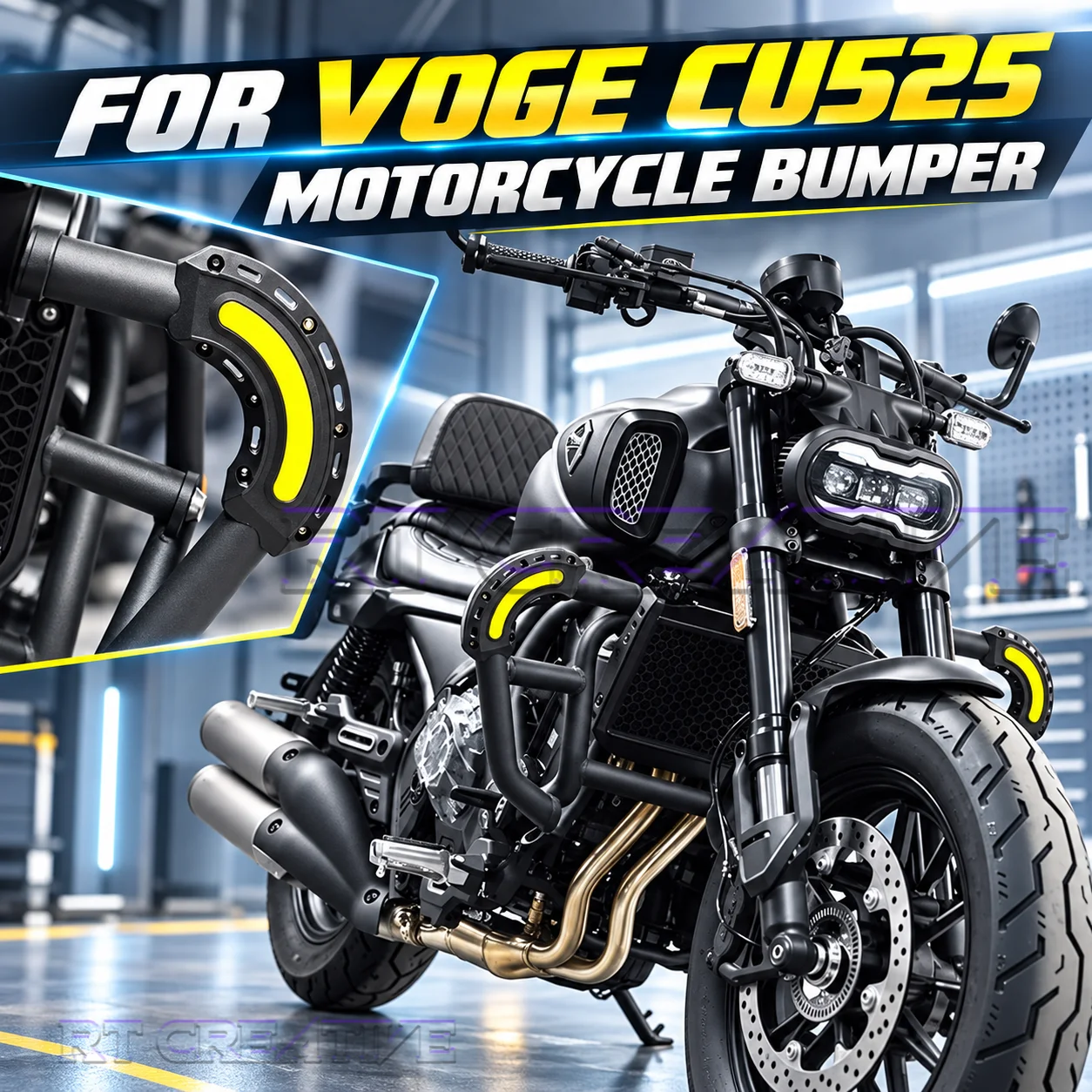 Thick Bold Tube Engine Crash Bar Anti-collision Protector FIT For VOGE CU525 CU-525 525CU Safety Mod