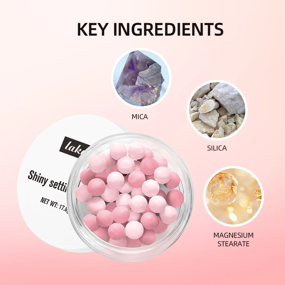 2 สีการตั้งค่าแป้งฝุ่น Ball Fine Flash ไม่ง่ายที่จะลบแต่งหน้า Natural Brightening Lasting Oil Control Loose Powder