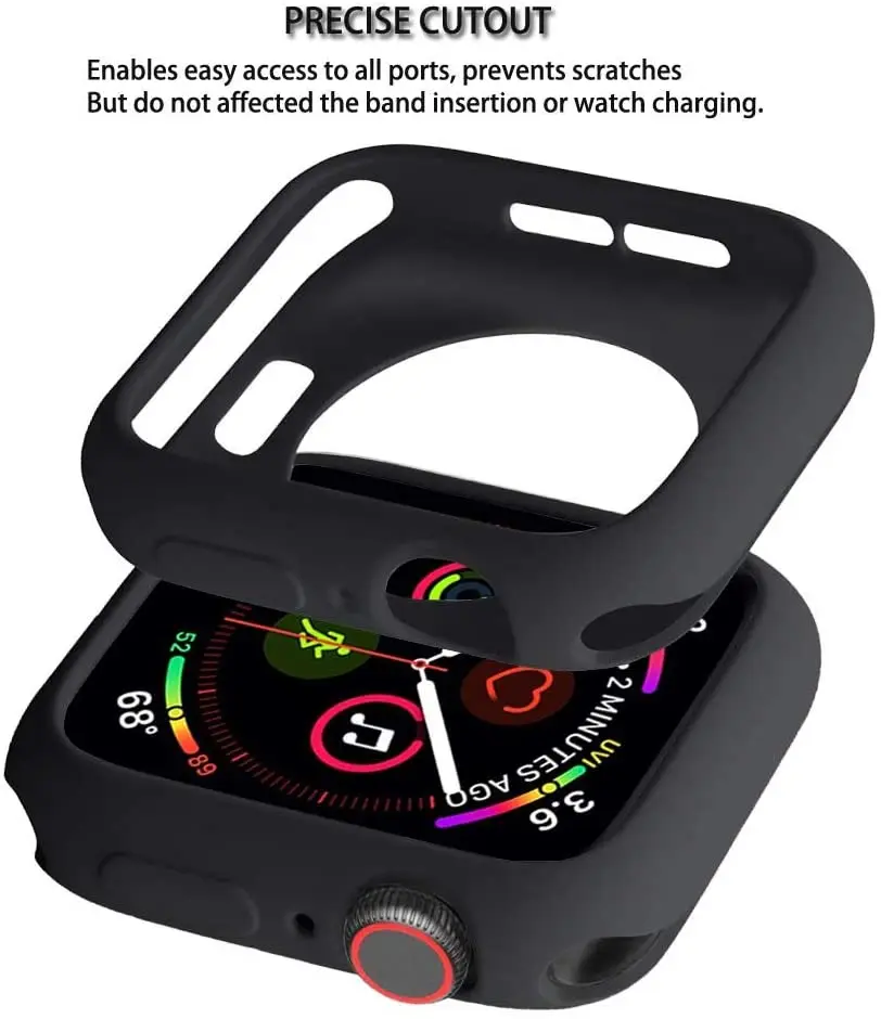 Cover For Apple Watch Case 49mm 44mm 40mm 42mm 38mm 45mm 41mm Accessories Soft Silicone Bumper iWatch Series Ultra 9 8 7 se 6 5