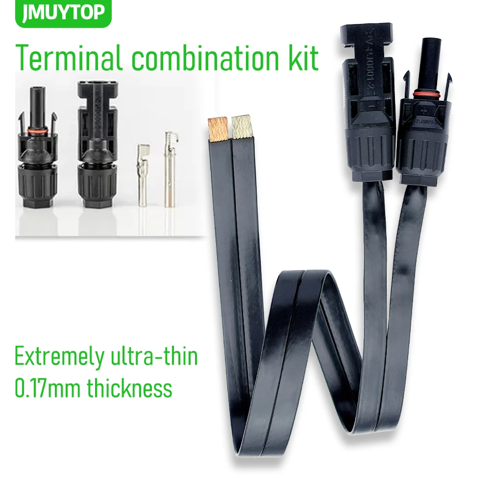 JMUYTOP Parallel style Flat Solar Cable 12AWG Waterproof Quick disassembly Connector For window balcony Througth wire