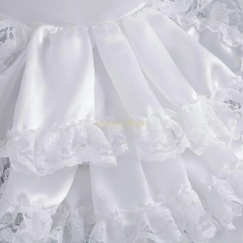 False Cuffs and Ruffled Lace Colonial Jabot Collar Set for Themed Gatherings