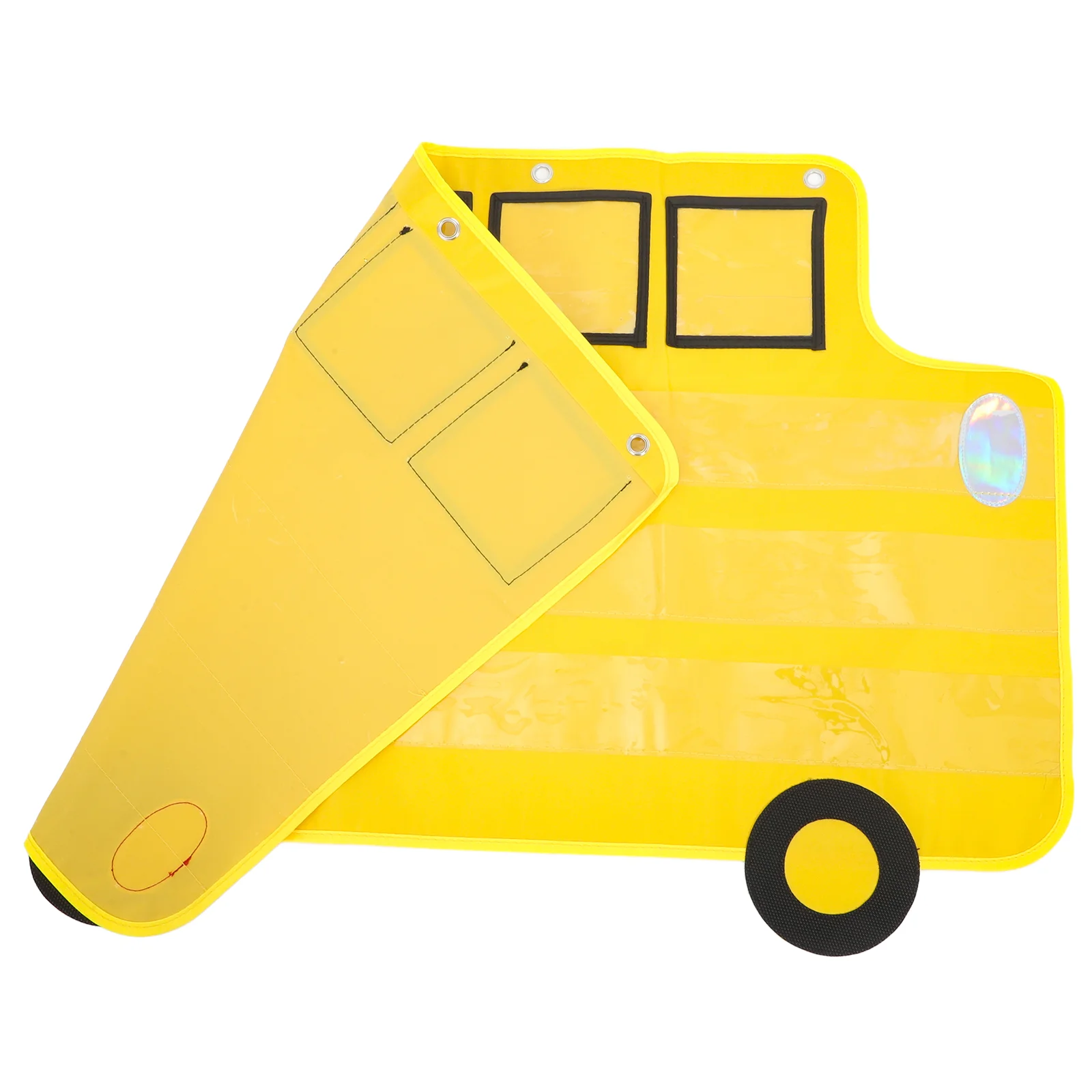 School Bus Hanging Bag Wall Organizer Big Pocket Yellow Classroom Organization Primary