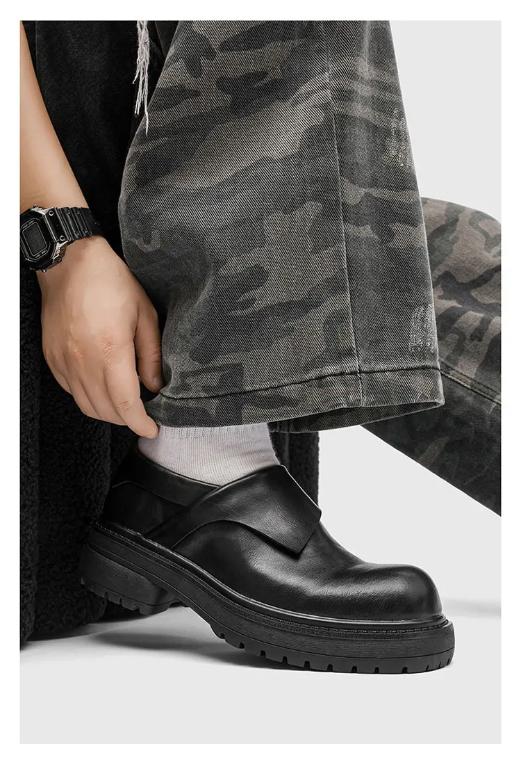 Новинка 2025 года, мужские повседневные туфли-дерби на толстой подошве с большим носком, увеличивающие рост, деловые свадебные туфли для пар