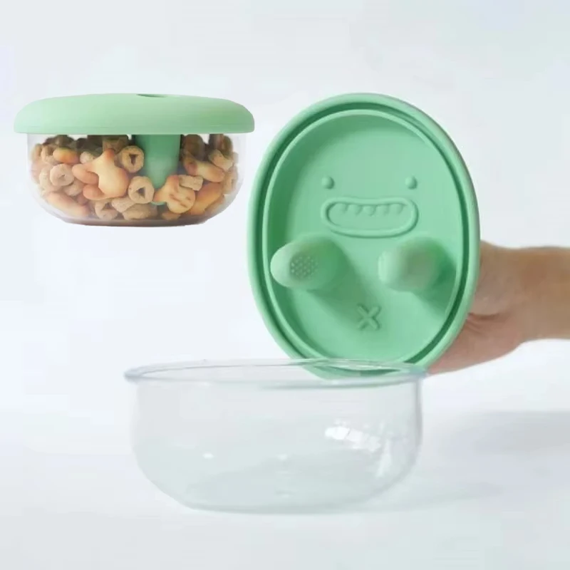 Keep Hands Clean Lunch Box With Silicone Lid Portable Camping Picnic Salad Bowl Food Storage Container Lunchbox Snack Container
