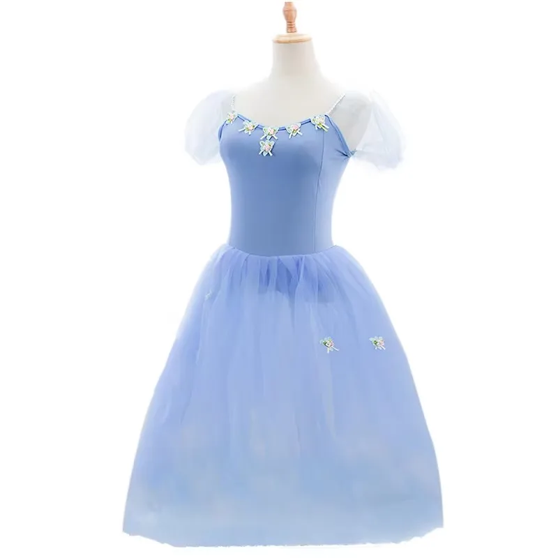 

Professional Long Tutu Dress Children Giselle Ballet Dress Sky Blue Girls Women Adults Performance Dance Ballerina Costumes