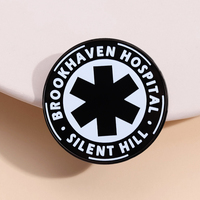 Silent Hill Brook Haven Hospital Badge Gaming Peripheral Brooch Black White Circular Logo Lapel Pin Game Enthusiast Collect Gift