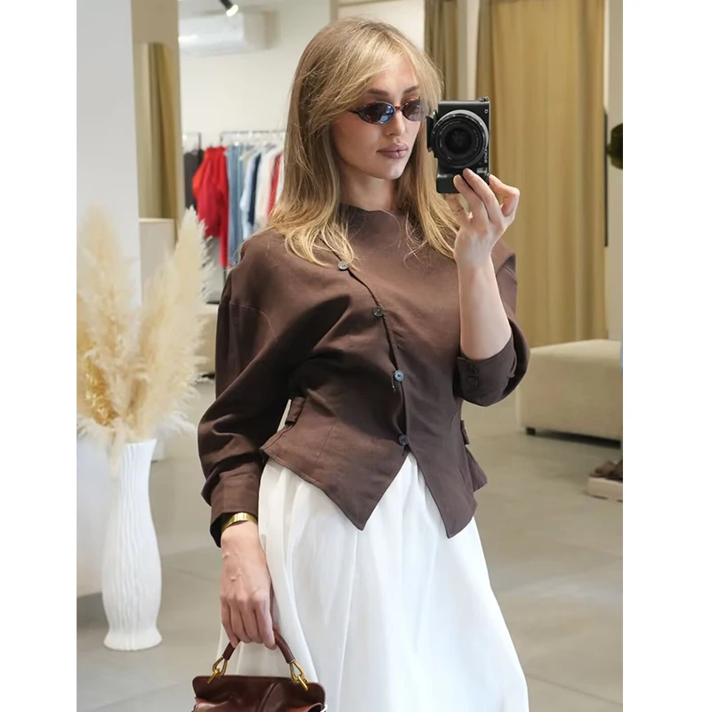 Autumn Women's Jackets Blouse 2026 New Fashion Slim O-neck Elegant Women's Thin Coats Chic Youth Street Autumn Travel Jackets