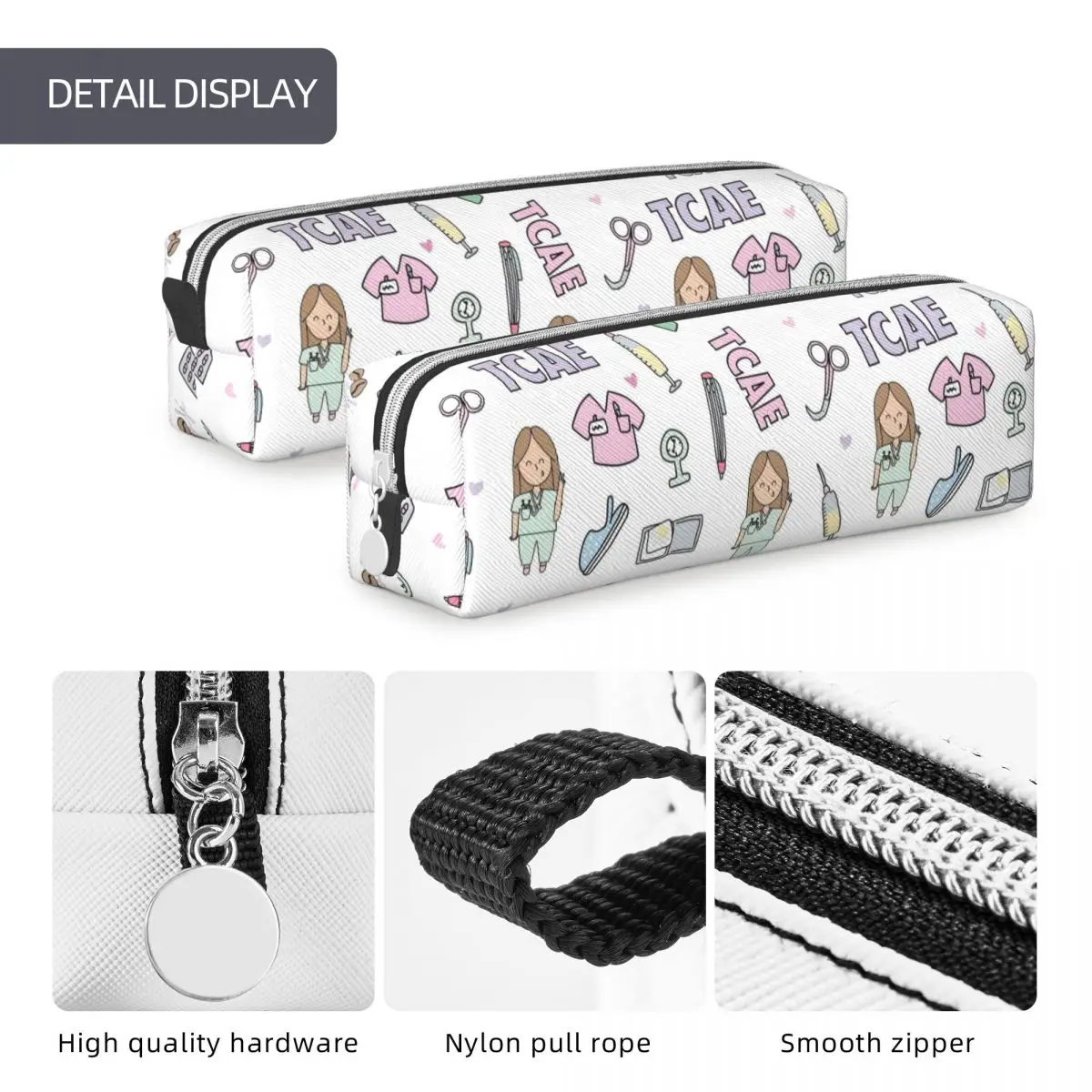 Imagem -05 - Cute Pencil Case para Meninas e Meninos Pencil Pouch Pen Storage Bolsa Papelaria de Escritório Médico Apuros Enfermeira Presentes