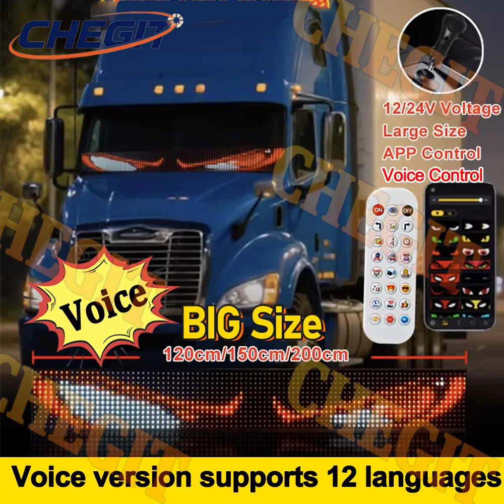 

47.24"-78.74" Big Screen APP / voice Devil Eye Truck Car Light LED Matrix Pixel DIY Custom Text Pattern Lighting For Truck Car