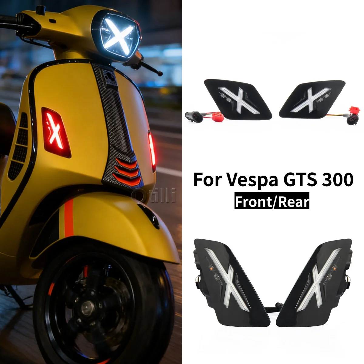 

Новый светодиодный передний и задний указатель поворота для мотоцикла, задний фонарь, индикатор ходовой огни для Vespa GTS 300 GTS 300 gts300 2023 2024 2025