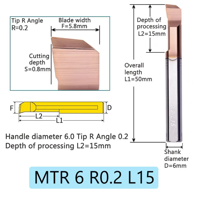 HRC56 MTR MTR1 MTR2 MTR3 MTR4 MTR5 MTR6 MTR7 MTR8 R0.15 R0.2 L10 L15 L22 Small Hole Internal Boring Tool Carbide Tool Boring Bar