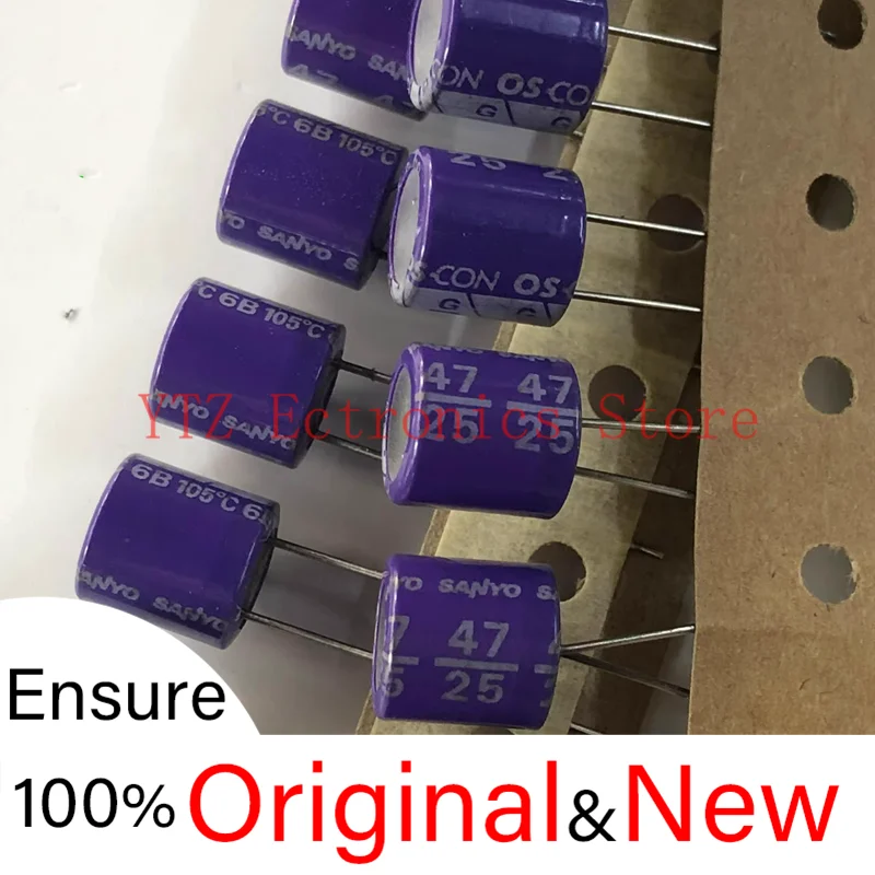 5pieces  SANYO 47UF 25V 10X11mm 100%New&Orginal OS-CON Solid Electrolytic Capacitor