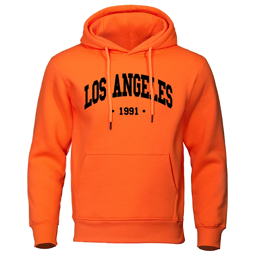 Los Angels 1991 Usa City Letter Clothing Mens Hip Hop Streetwearpullovers Crewneck Personality Hoodies Casual Fashion Hoody Men