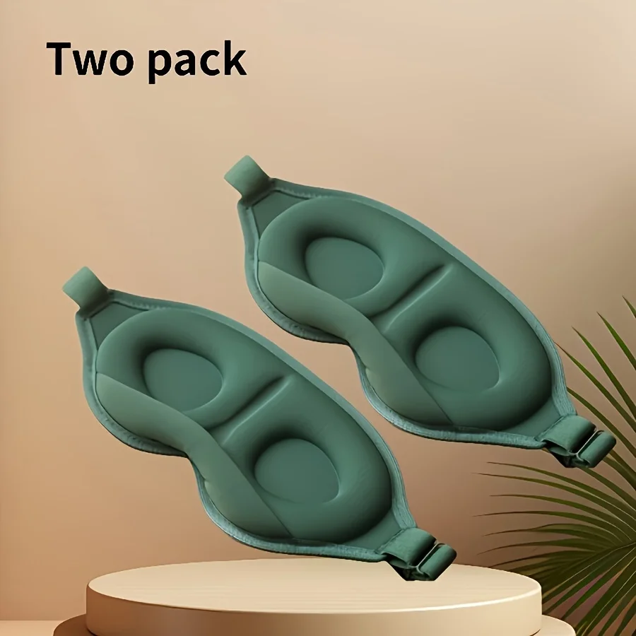 2 Packungen hochwertige dreidimensionale 3D-Schwamm-Augenmaske, Unisex-Augenmaske, einfache Verdunkelungs-Augenklappe, geeignet für Büro, Busi