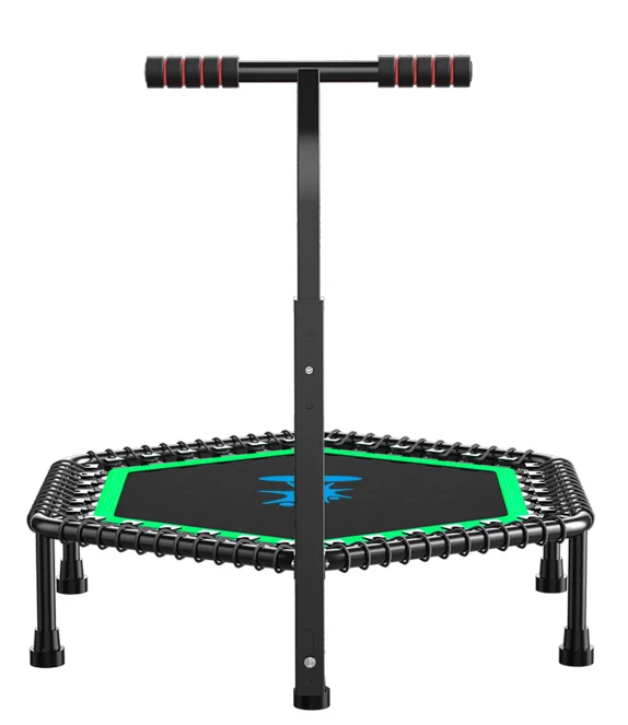 

Silent trampoline adult gym home yoga indoor trampoline health thin jumping jacks with handrails