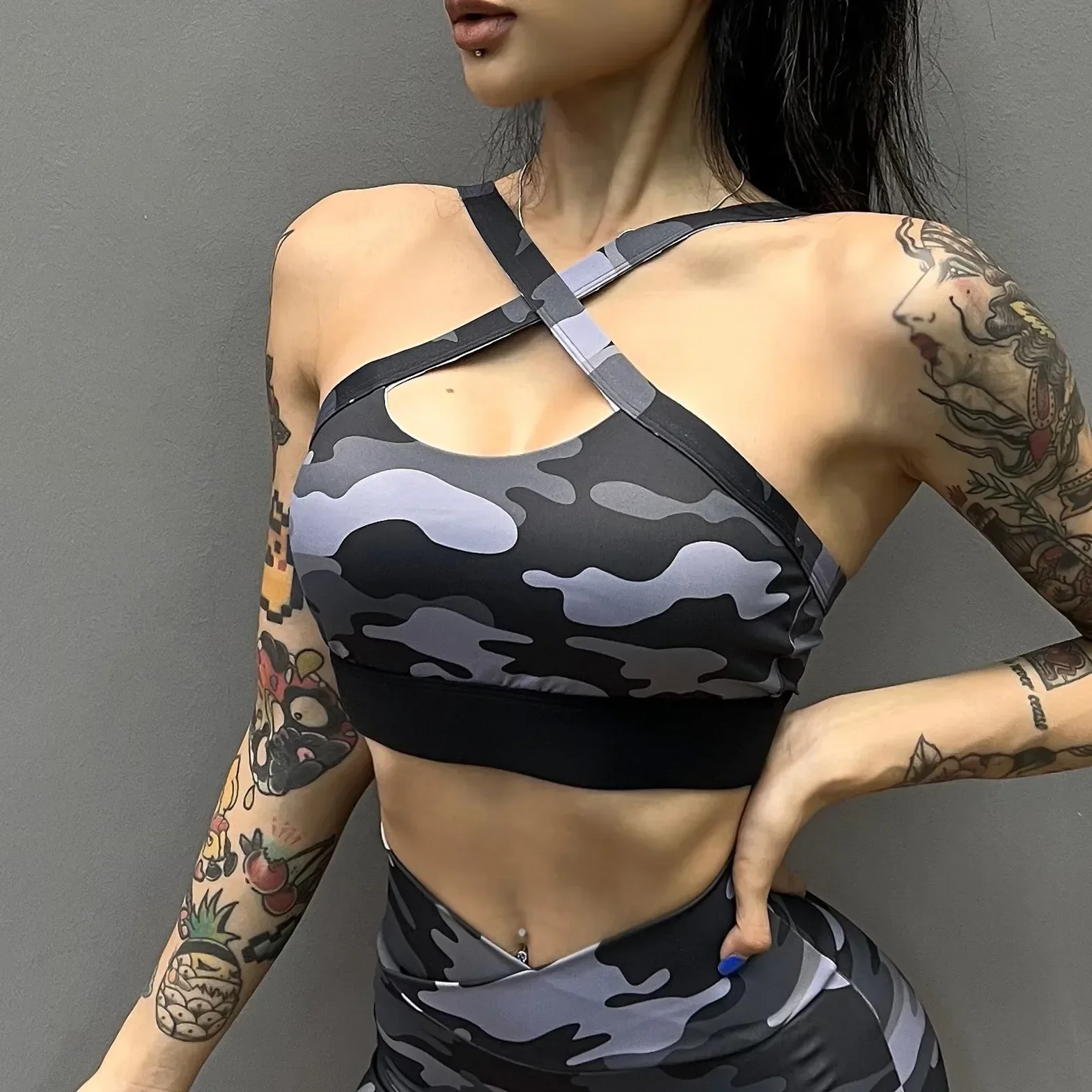 Lightweight Camouflage Fitness Yoga Bra Women's Running S ports Nudity Adjustable Underwear Elastic Breathable Shock-proof