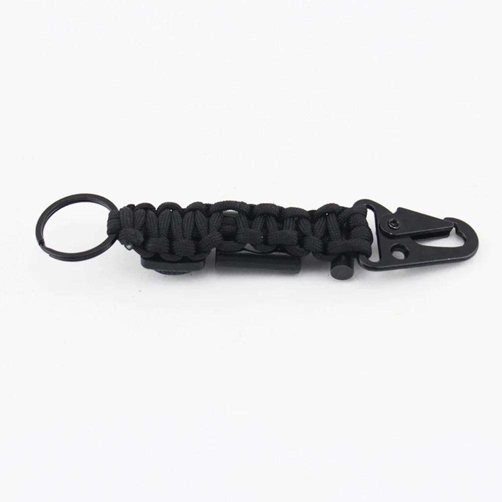 

3pcs Survival Keychain Carabiner Buckle Compass Metal Climbing Gear Outdoor Safety Tool Mountaineering First Aid Black