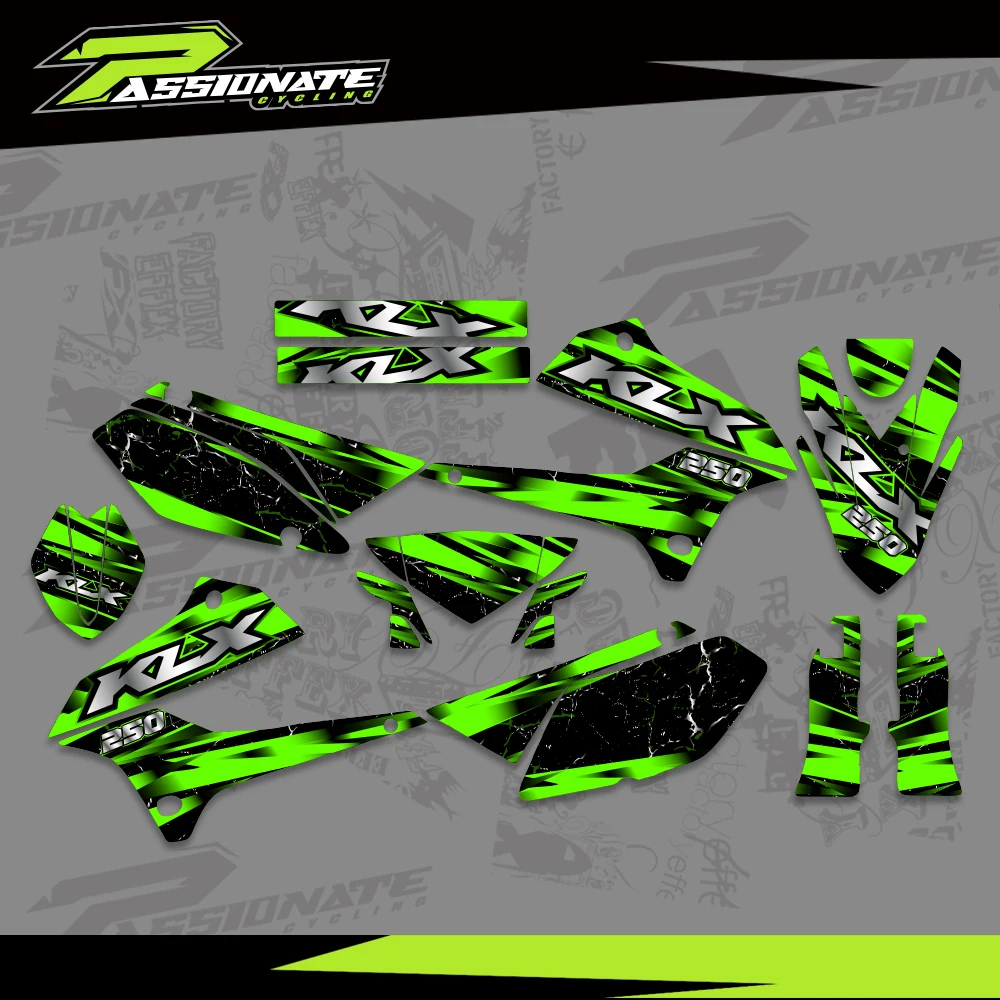 For Kawasaki KLX250 KLX 250 2008 2009 2010 2011 2012 2013 2014 2015 2016 2017 2018 2019 2020 Graphics Decals Stickers Background