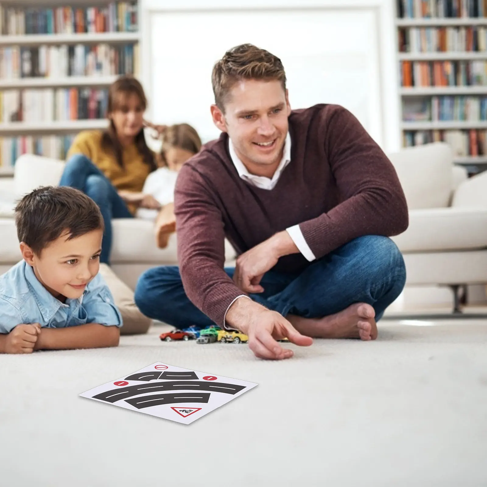 10Sets Educational Curve Road Stickers for Traffic Safety Signs DIY Playset Versatile Floor Wall Surface Removable Clean