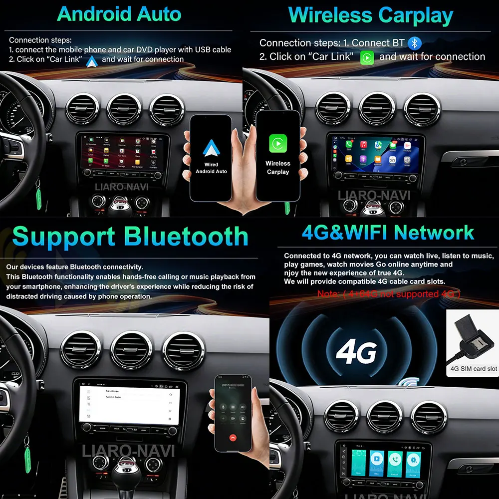 Android 16 for Audi A3 8P 2008 - 2012 Car Multimedia Radio Player 9.3 '' GPS 4G Carplay WiFi Bluetooth Split Screen Cooling Fan